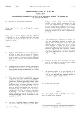 No. 407/2009 Amending Council Regulation (EC)
