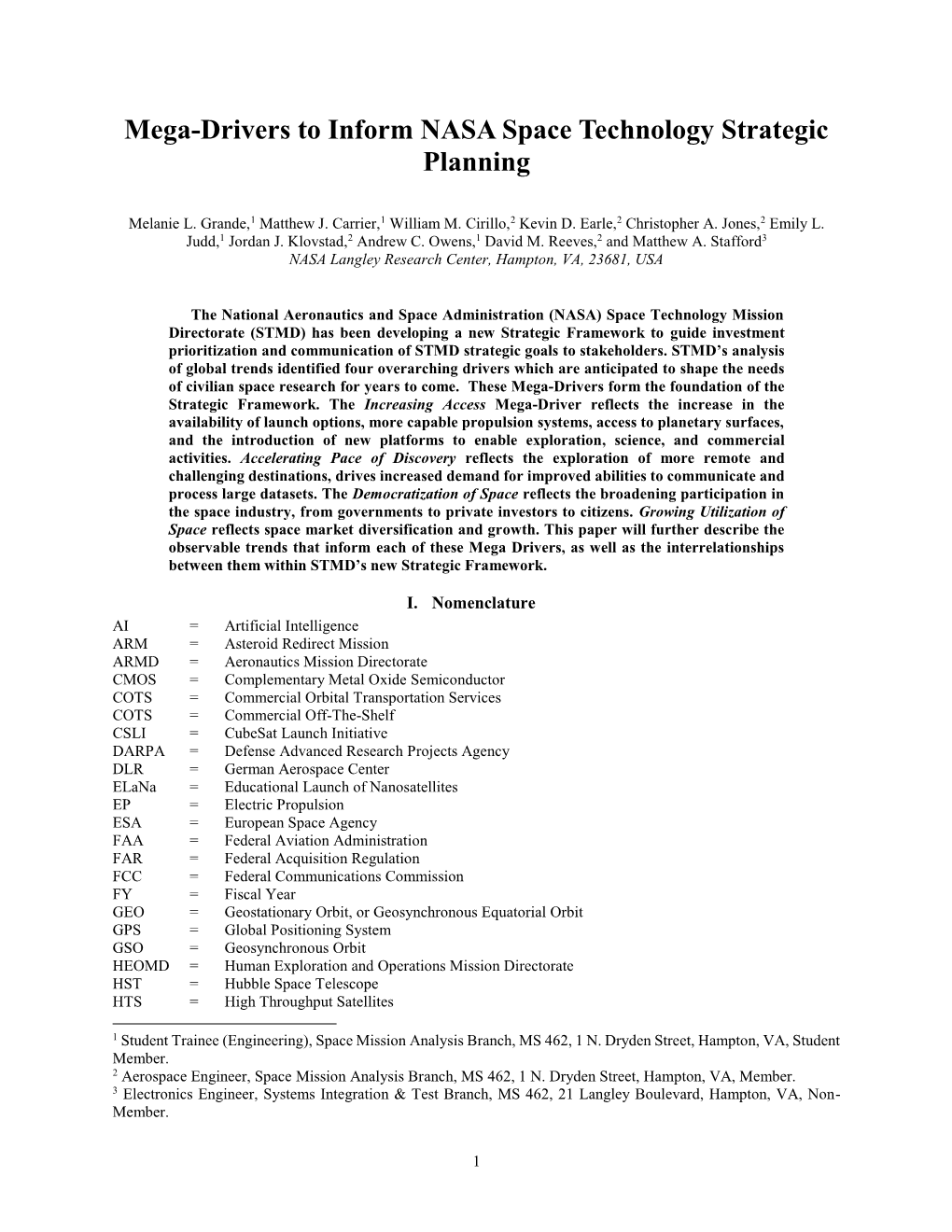 Preparation of Papers for AIAA Journals