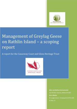 Management of Greylag Geese on Rathlin Island – a Scoping Report