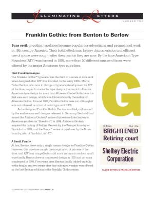 Franklin Gothic: from Benton to Berlow