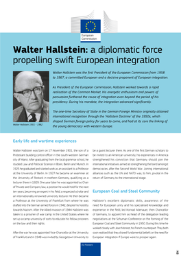 Walter Hallstein: a Diplomatic Force Propelling Swift European Integration