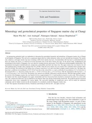 Mineralogy and Geotechnical Properties of Singapore Marine Clay at Changi