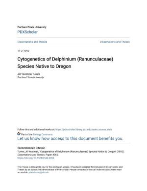 Cytogenetics of Delphinium (Ranunculaceae) Species Native to Oregon