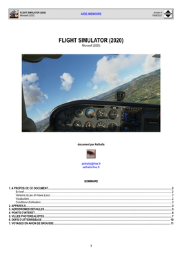FLIGHT SIMULATOR (2020) Révision 4 Microsoft (2020) AIDE-MEMOIRE 19/06/2021