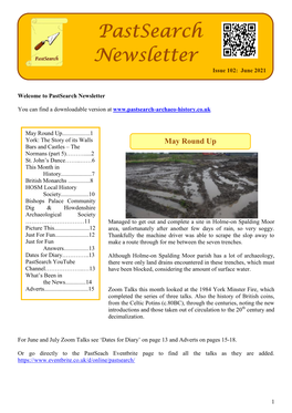 Pastsearch Newsletter Issue 102: June 2021