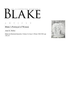 Blake's Portrayal of Women