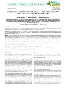 Development and in Vitro–In Vivo Evaluation of Gastroretentive Floating Tablets of an Antiretroviral Agent Ritonavir