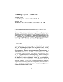 Mereotopological Connection