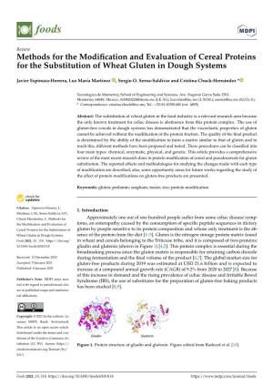 Methods for the Modification and Evaluation of Cereal Proteins for the Substitution of Wheat Gluten in Dough Systems