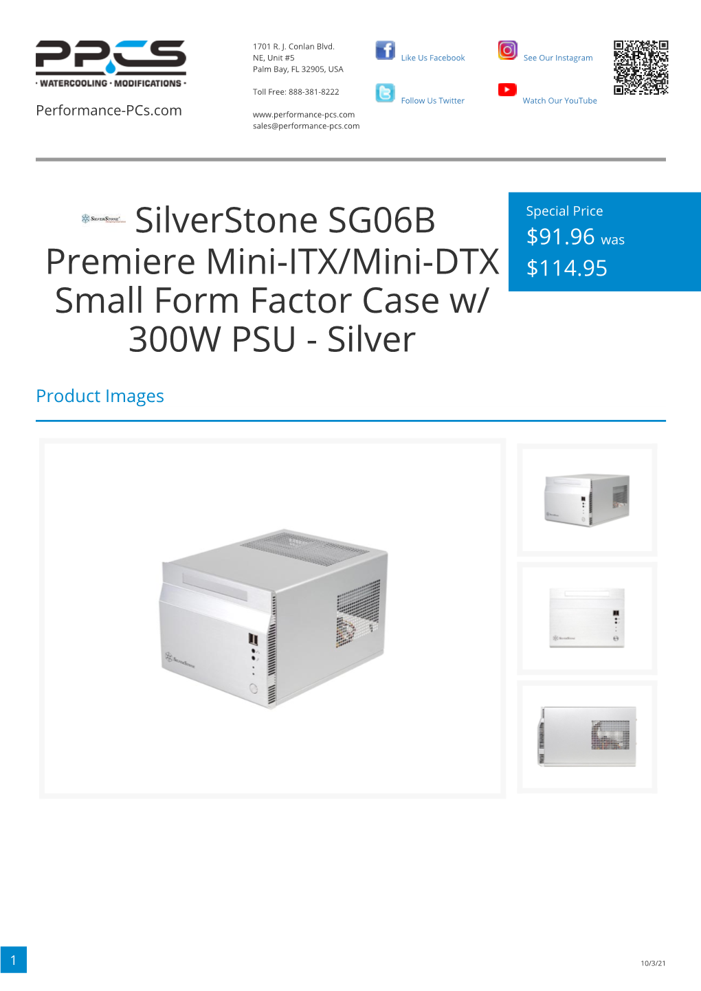 Silverstone SG06B Premiere Mini-ITX/Mini-DTX Small Form