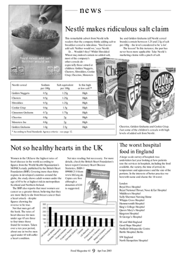 Not So Healthy Hearts in the UK Nestlé Makes Ridiculous Salt Claim