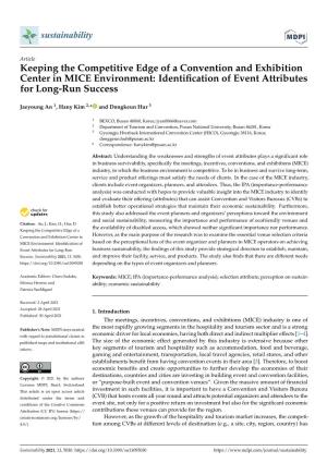 Keeping the Competitive Edge of a Convention and Exhibition Center in MICE Environment: Identification of Event Attributes for L