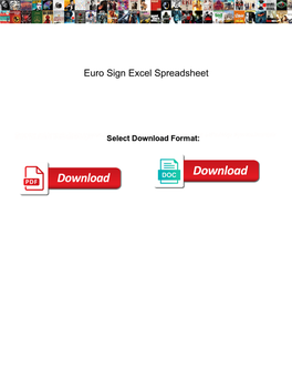 Euro Sign Excel Spreadsheet