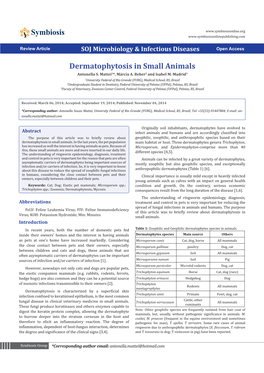 Dermatophytosis in Small Animals Antonella S