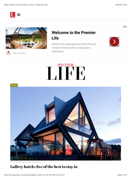 Gallery Hotels: Five of the Best to Stay in | Spectator Life 28/01/20 15:53