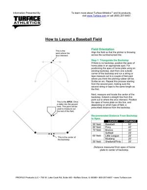 How to Layout a Baseball Field