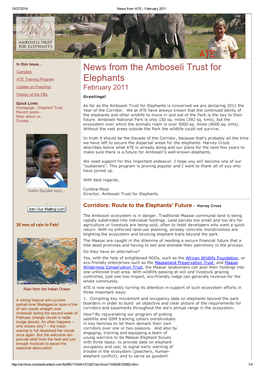 News from the Amboseli Trust for Elephants