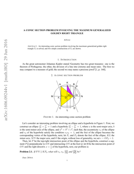 A Conic Section Problem Involving the Maximum Generalized Goldenrighttriangle 3