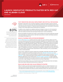 Launch Innovative Products Faster with Red Hat and Alibaba Cloud