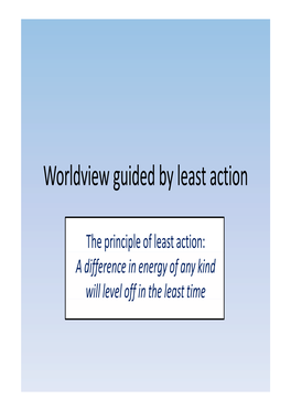 Worldview Guided by Least Action