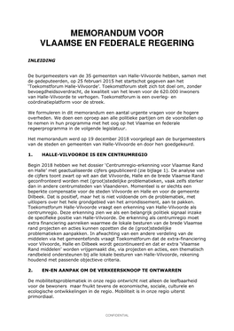 Memorandum Vlaamse En Federale