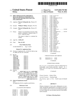 (12) United States Patent (10) Patent No.: US 9,265,733 B2 Mckay (45) Date of Patent: *Feb