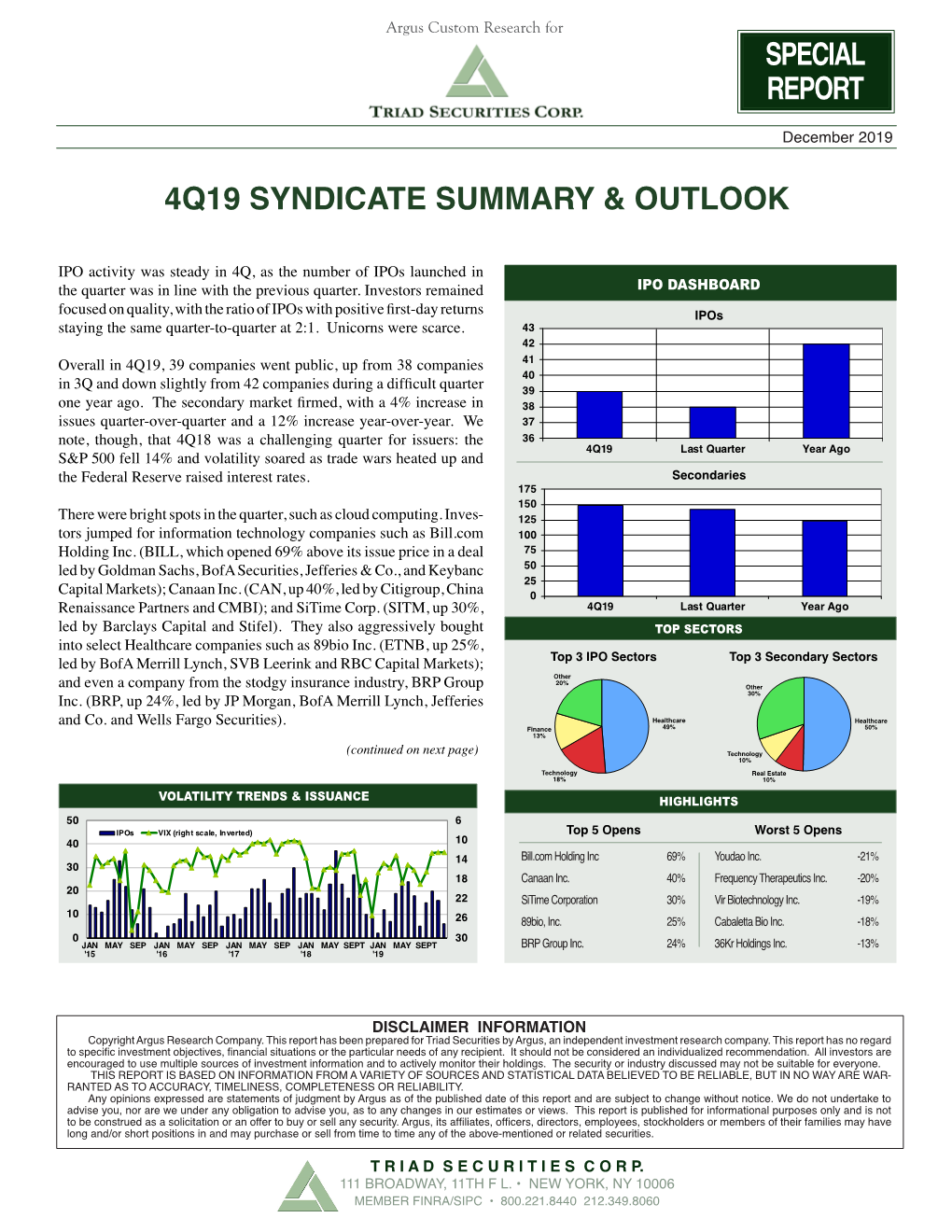 4Q19 Syndicate Summary & Outlook Special Report