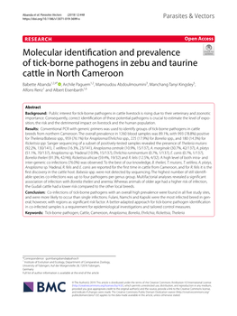 Molecular Identification and Prevalence of Tick-Borne Pathogens