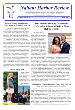 NAHANT HARBOR REVIEW • JUNE 2008 • Page 1 Nahant Harbor Review