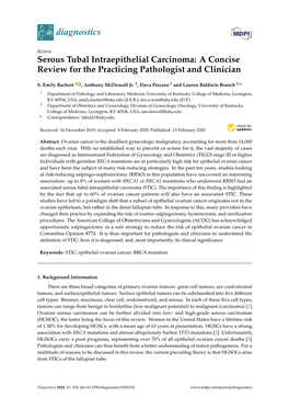 Serous Tubal Intraepithelial Carcinoma: a Concise Review for the Practicing Pathologist and Clinician