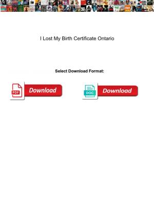 I Lost My Birth Certificate Ontario