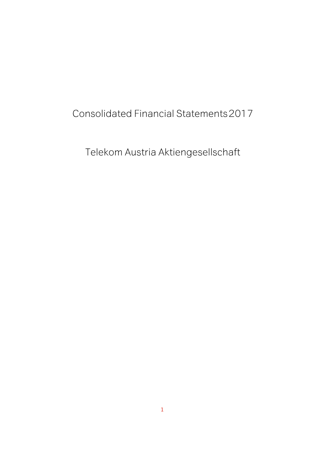 Consolidated Financial Statements2017 Telekom Austria