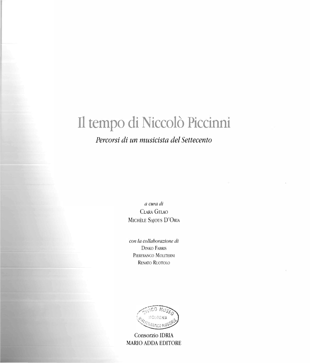 Il Tempo Di Niccolò Piccinni Percorsi Di Un Musicista Del Settecento