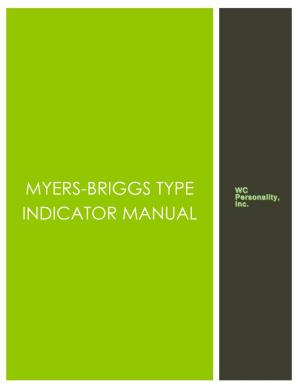 Myers-Briggs Type Indicator Manual