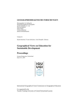 Geographical Views on Education for Sustainable Development Proceedings