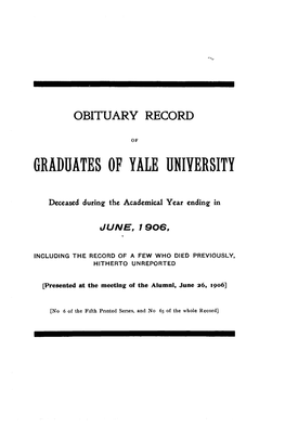 1905-1906 Obituary Record of Graduates of Yale University