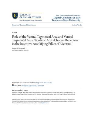 Role of the Ventral Tegmental Area and Ventral Tegmental Area Nicotinic Acetylcholine Receptors in the Incentive Amplifying Effect of Nicotine Ashley B