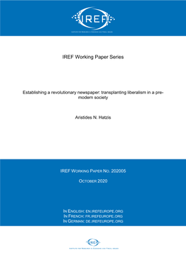 IREF Working Paper Series