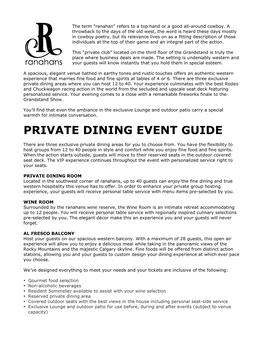 Private Dining Event Guide
