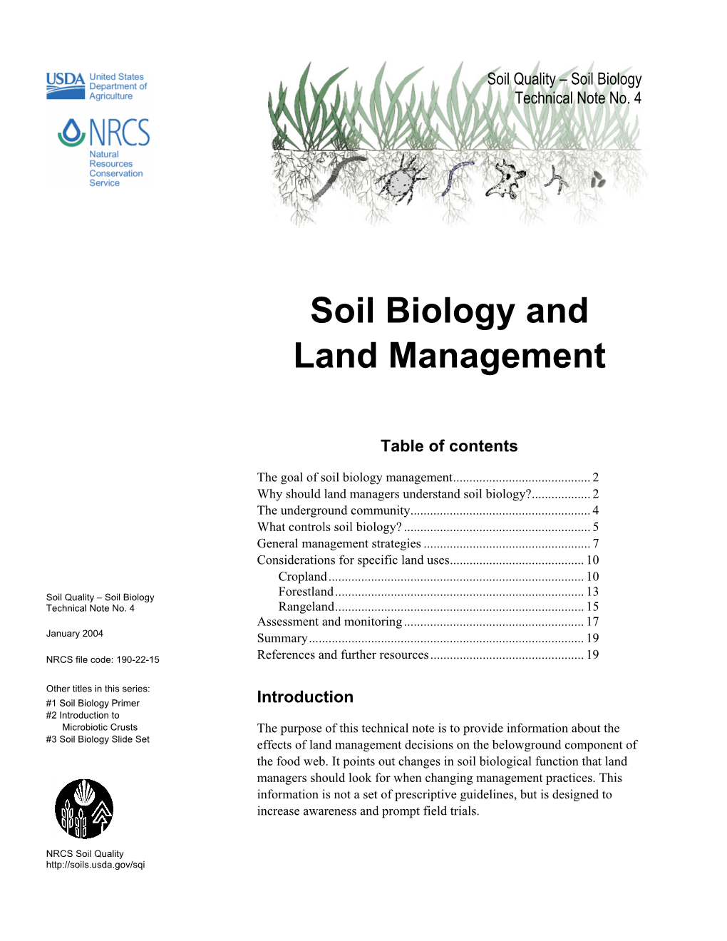 Soil Biology and Land Management