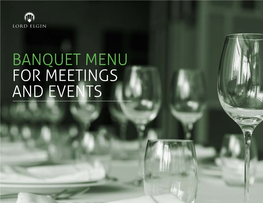 Banquet Menu for Meetings and Events Banquet Menus