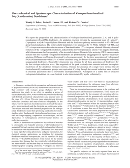 Electrochemical and Spectroscopic Characterization of Viologen-Functionalized Poly(Amidoamine) Dendrimers†