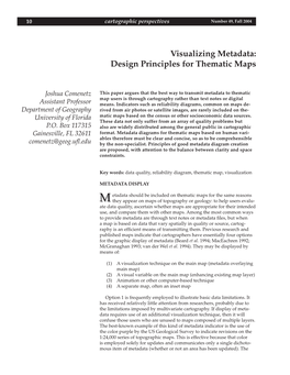 Visualizing Metadata: Design Principles for Thematic Maps