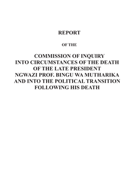 Report Commission of Inquiry Into Circumstances of The