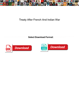 Treaty After French and Indian War