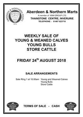 Aberdeen & Northern Marts WEEKLY SALE of YOUNG & WEANED