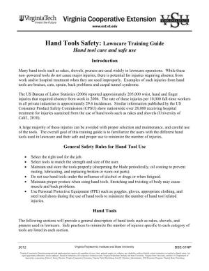 Lawncare Training Guide Hand Tool Care and Safe Use