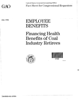 Financing Health Benefits of Coal Industry Retirees