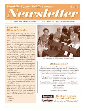 Newsletter Fall 2012 Franklin Square