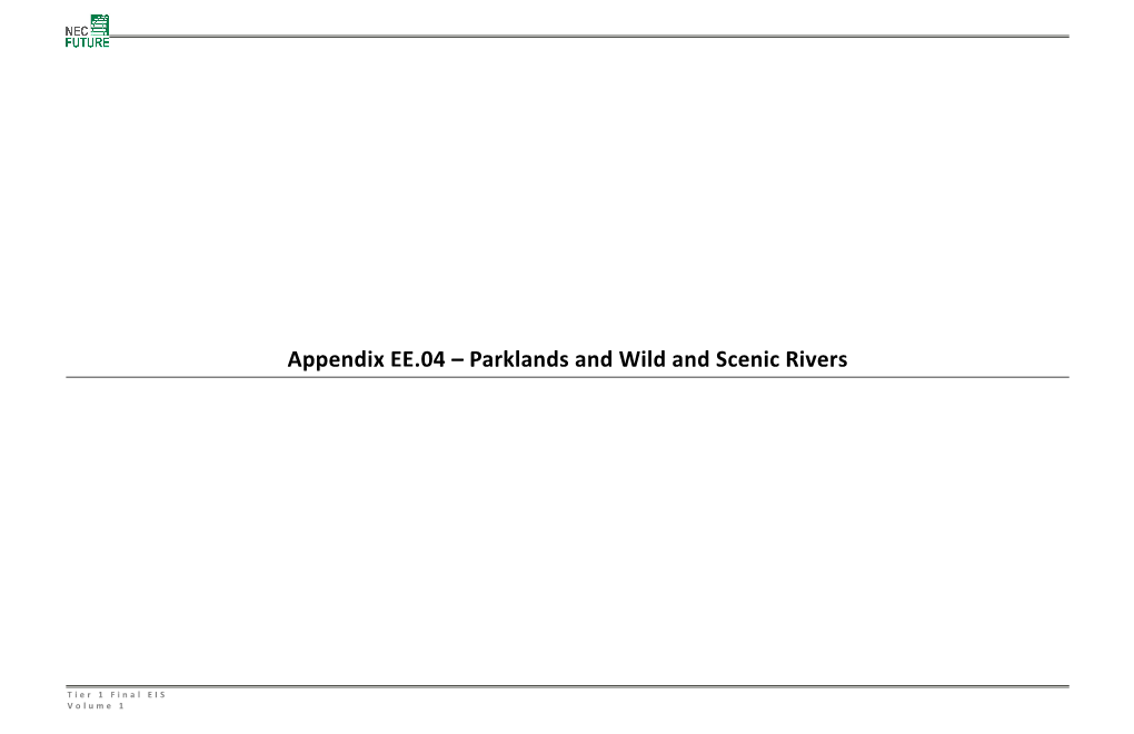 Appendix EE.04 – Parklands and Wild and Scenic Rivers